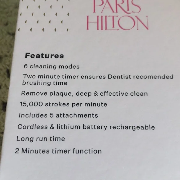 Paris Hilton Pink Ultra Sonic Toothbrush Set NIB - Picture 6 of 8